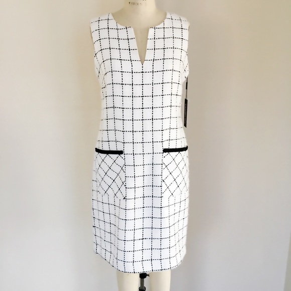 Karl Lagerfeld white black stripe shift dress - Picture 3 of 7